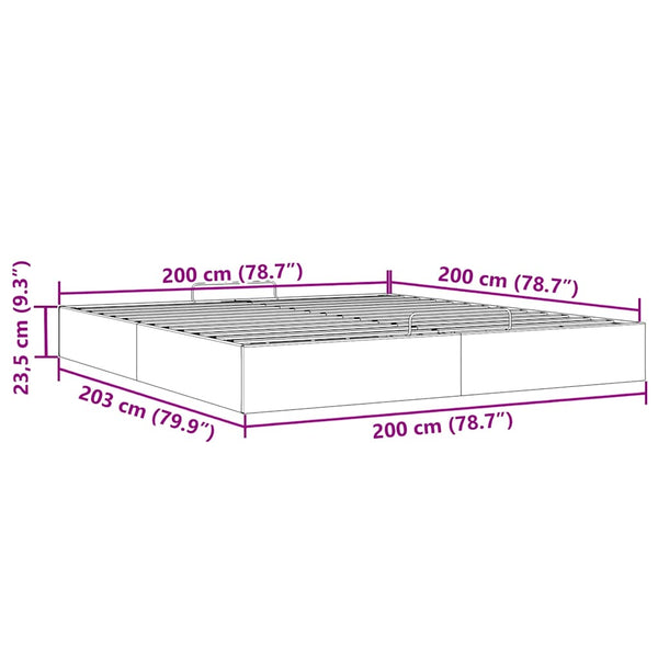 vidaXL Ottoman Bed Frame without Mattress Light Grey 200x200 cm Fabric