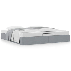 vidaXL Ottoman Bed Frame without Mattress Light Grey 200x200 cm Fabric