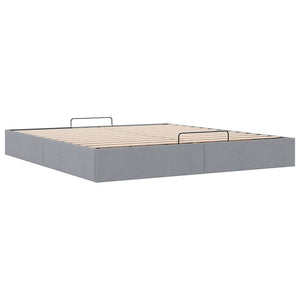 vidaXL Ottoman Bed Frame without Mattress Light Grey 200x200 cm Fabric
