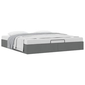 vidaXL Ottoman Bed Frame without Mattress Dark Grey 200x200 cm Fabric