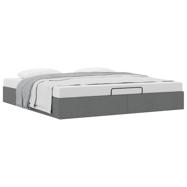 vidaXL Ottoman Bed Frame without Mattress Dark Grey 200x200 cm Fabric