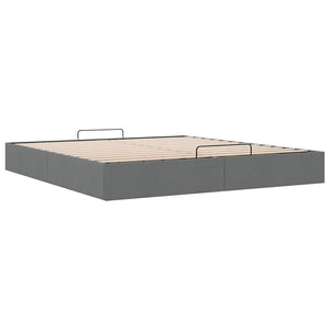 vidaXL Ottoman Bed Frame without Mattress Dark Grey 200x200 cm Fabric