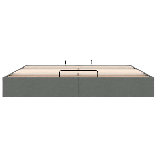 vidaXL Ottoman Bed Frame without Mattress Dark Grey 200x200 cm Fabric