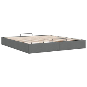 vidaXL Ottoman Bed Frame without Mattress Dark Grey 200x200 cm Fabric