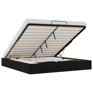 vidaXL Ottoman Bed Frame without Mattress Black 200x200 cm Fabric