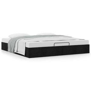 vidaXL Ottoman Bed Frame without Mattress Black 200x200 cm Fabric