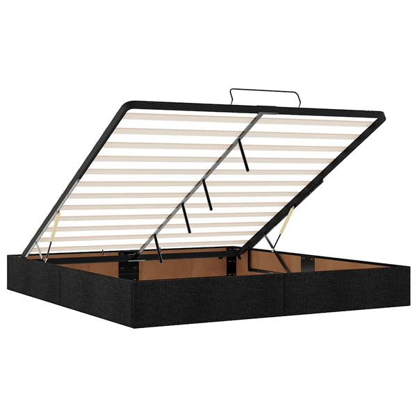 vidaXL Ottoman Bed Frame without Mattress Black 200x200 cm Fabric
