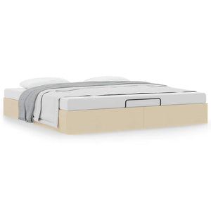 vidaXL Ottoman Bed Frame Cream 200x200 cm Fabric (Mattress Not Included)