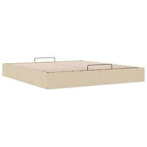 vidaXL Ottoman Bed Frame Cream 200x200 cm Fabric (Mattress Not Included)