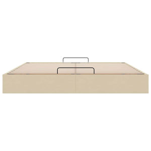 vidaXL Ottoman Bed Frame Cream 200x200 cm Fabric (Mattress Not Included)