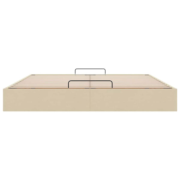 vidaXL Ottoman Bed Frame Cream 200x200 cm Fabric (Mattress Not Included)