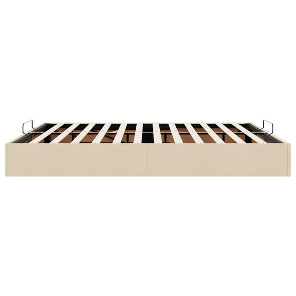 vidaXL Ottoman Bed Frame Cream 200x200 cm Fabric (Mattress Not Included)