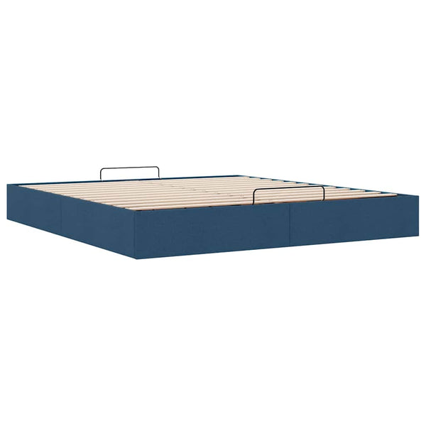 vidaXL Ottoman Bed Frame without Mattress Blue 200x200 cm Fabric