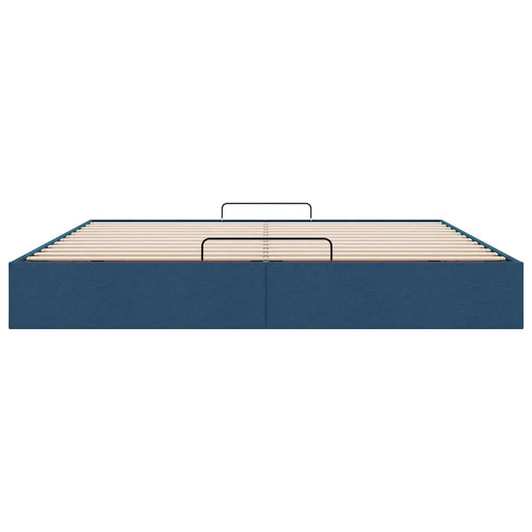 vidaXL Ottoman Bed Frame without Mattress Blue 200x200 cm Fabric