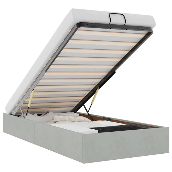 vidaXL Ottoman Bed Frame Light Grey 80x200 cm Velvet