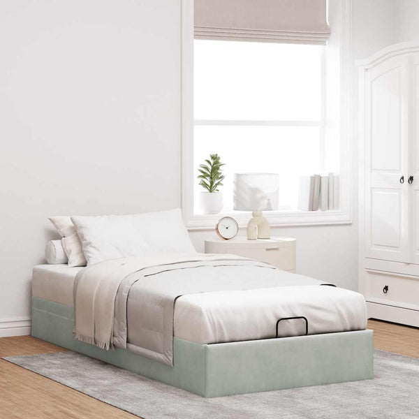 vidaXL Ottoman Bed Frame Light Grey 80x200 cm Velvet