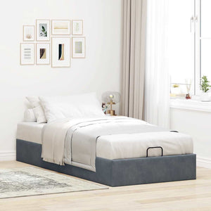 vidaXL Ottoman Bed Frame Dark Grey 80x200 cm Velvet (No Mattress)