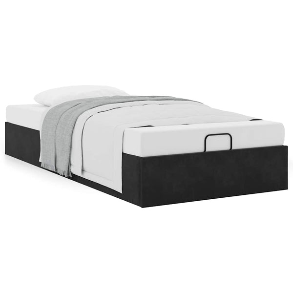vidaXL Ottoman Bed Frame without Mattress Black 80x200 cm Velvet