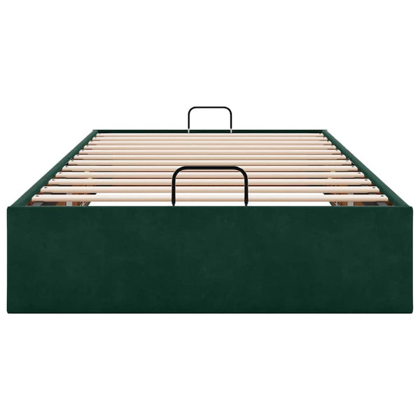 vidaXL Ottoman Bed Frame without Mattress Dark Green 80x200 cm Velvet