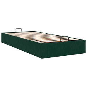 vidaXL Ottoman Bed Frame without Mattress Dark Green 80x200 cm Velvet