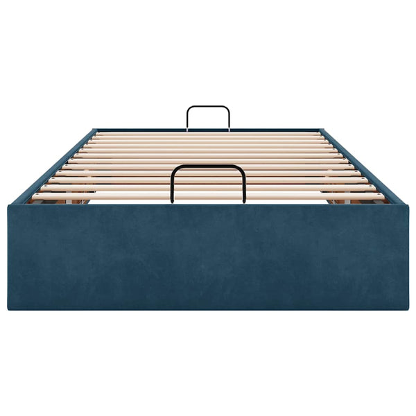 vidaXL Ottoman Bed Frame without Mattress Dark Blue 80x200 cm Velvet