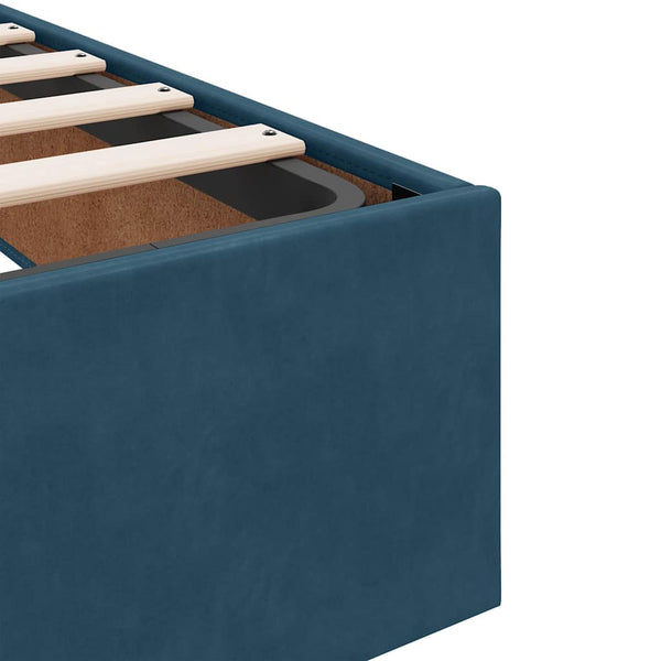vidaXL Ottoman Bed Frame without Mattress Dark Blue 80x200 cm Velvet