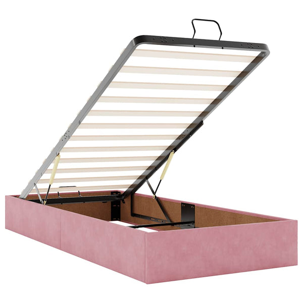 vidaXL Ottoman Bed Frame Pink 80x200 cm Velvet