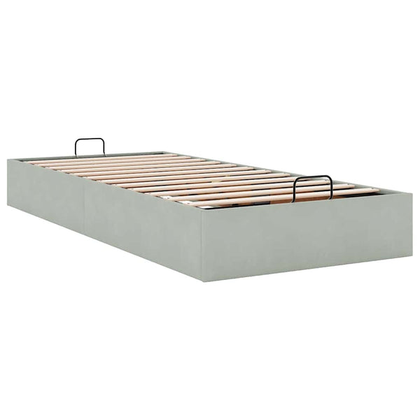 vidaXL Ottoman Bed Frame Light Grey 90x190 cm Velvet