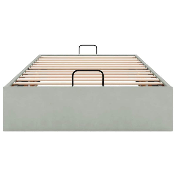 vidaXL Ottoman Bed Frame Light Grey 90x190 cm Velvet