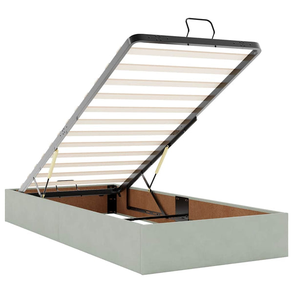 vidaXL Ottoman Bed Frame Light Grey 90x190 cm Velvet