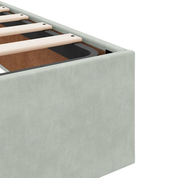 vidaXL Ottoman Bed Frame Light Grey 90x190 cm Velvet