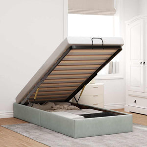 vidaXL Ottoman Bed Frame Light Grey 90x190 cm Velvet