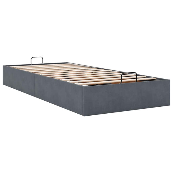 vidaXL Ottoman Bed Frame Dark Grey 90x190 cm Velvet (Mattress Not Included)