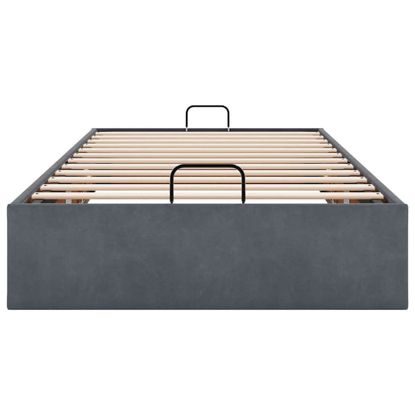 vidaXL Ottoman Bed Frame Dark Grey 90x190 cm Velvet (Mattress Not Included)