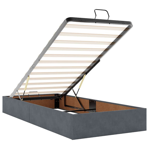 vidaXL Ottoman Bed Frame Dark Grey 90x190 cm Velvet (Mattress Not Included)