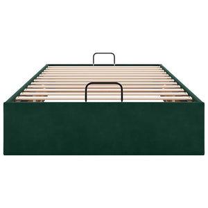 vidaXL Ottoman Bed Frame Dark Green 90x190 cm Velvet