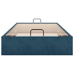 vidaXL Ottoman Bed Frame without Mattress Dark Blue 90x190 cm Velvet
