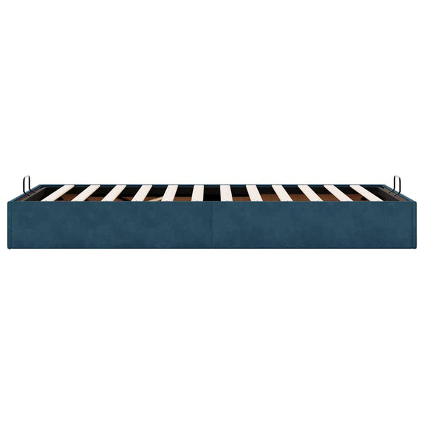 vidaXL Ottoman Bed Frame without Mattress Dark Blue 90x190 cm Velvet