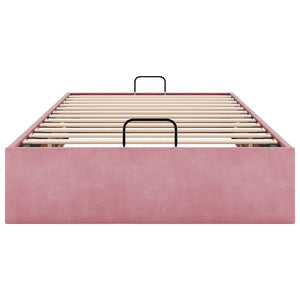 vidaXL Ottoman Bed Frame Pink 90x190 cm Velvet (No Mattress)