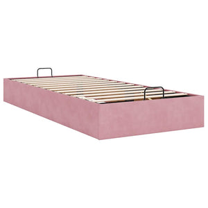 vidaXL Ottoman Bed Frame Pink 90x190 cm Velvet (No Mattress)