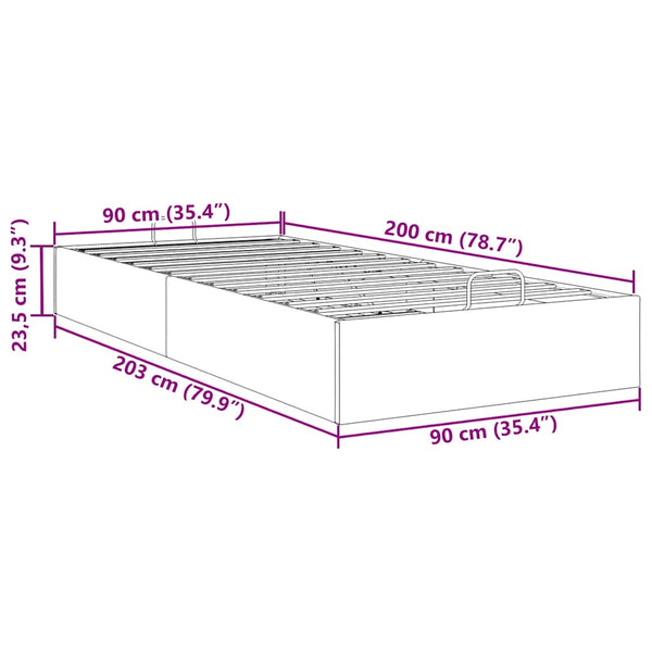 vidaXL Ottoman Bed Frame Dark Grey 90x200 cm Velvet without Mattress