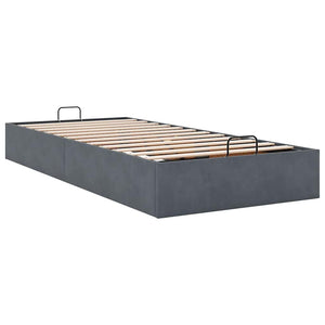 vidaXL Ottoman Bed Frame Dark Grey 90x200 cm Velvet without Mattress