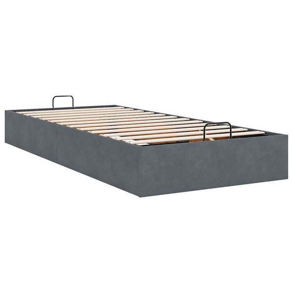 vidaXL Ottoman Bed Frame Dark Grey 90x200 cm Velvet without Mattress