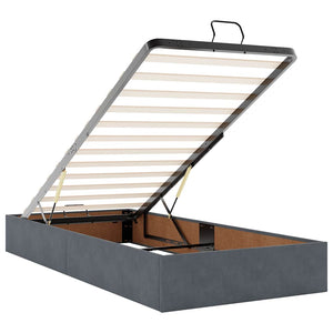 vidaXL Ottoman Bed Frame Dark Grey 90x200 cm Velvet without Mattress
