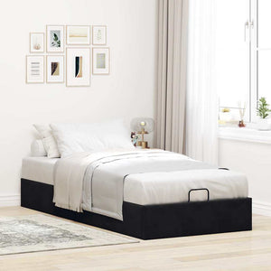 vidaXL Ottoman Bed Frame without Mattress Black 90x200 cm Velvet