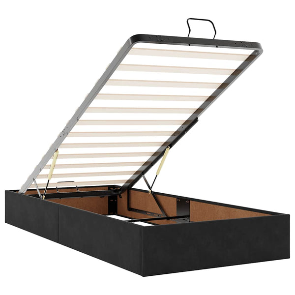 vidaXL Ottoman Bed Frame without Mattress Black 90x200 cm Velvet