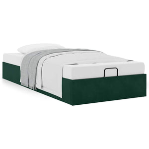 vidaXL Ottoman Bed Frame without Mattress Dark Green 90x200 cm Velvet