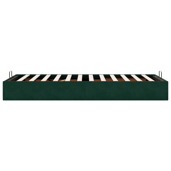 vidaXL Ottoman Bed Frame without Mattress Dark Green 90x200 cm Velvet