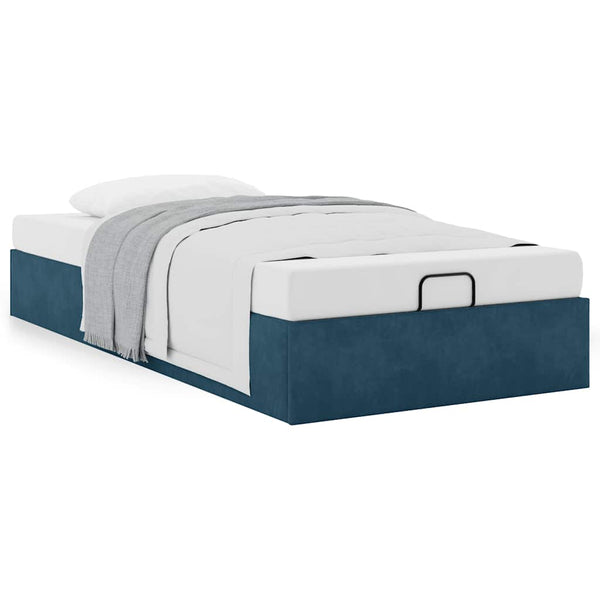 vidaXL Ottoman Bed Frame without Mattress Dark Blue 90x200 cm Velvet