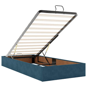 vidaXL Ottoman Bed Frame without Mattress Dark Blue 90x200 cm Velvet